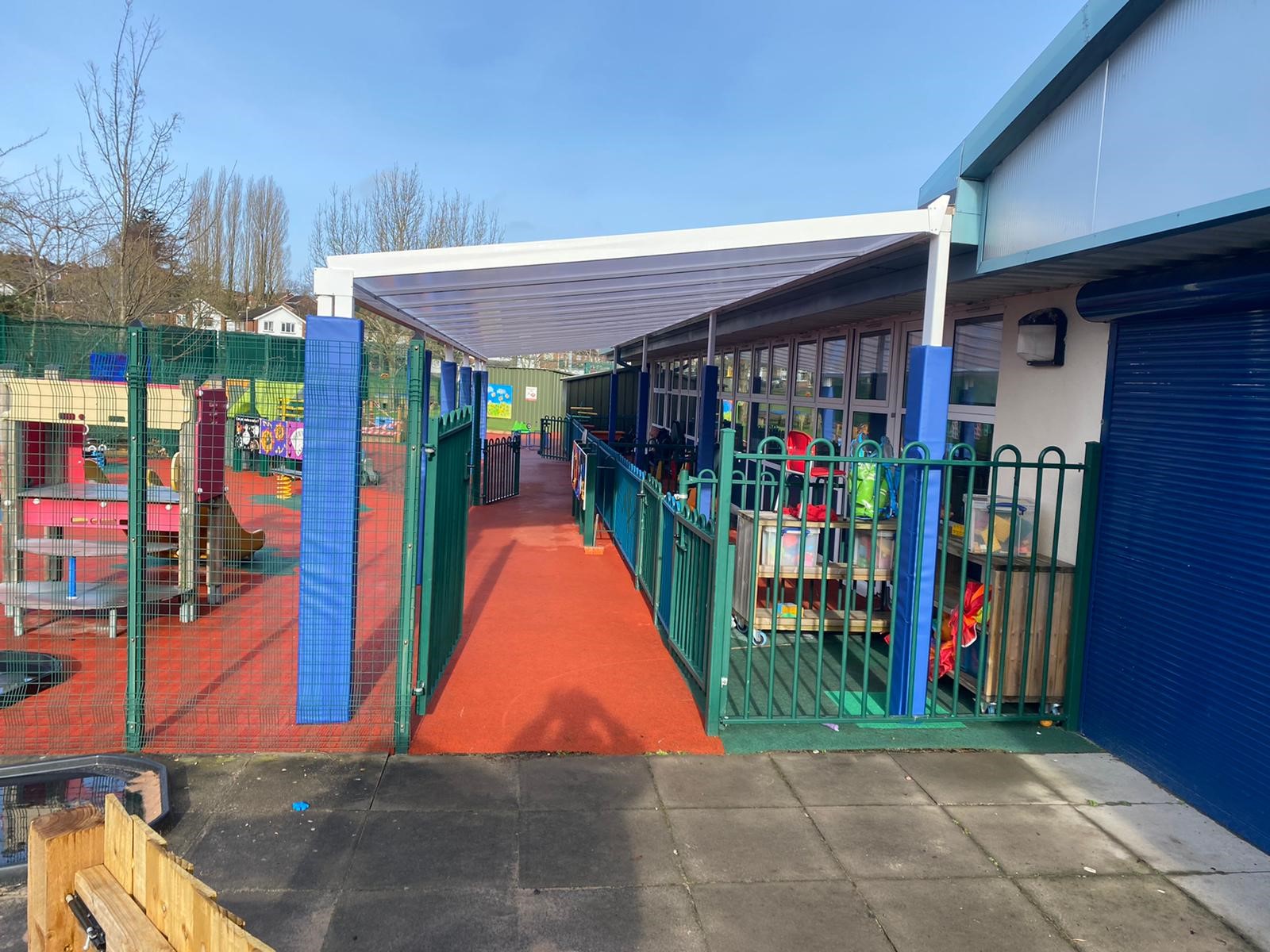 The Brier School Wall Mounted Canopy School Canopy Able Canopies Ltd