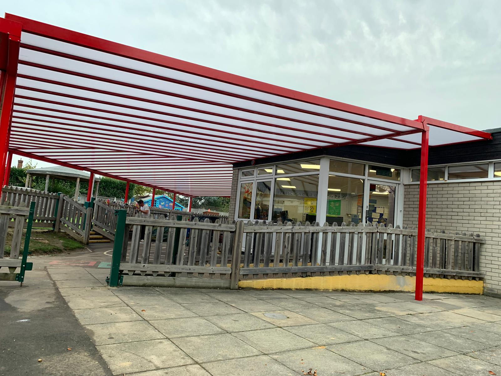 Bournes Green Junior School Phase 2- Wall Mounted Canopy - Able ...