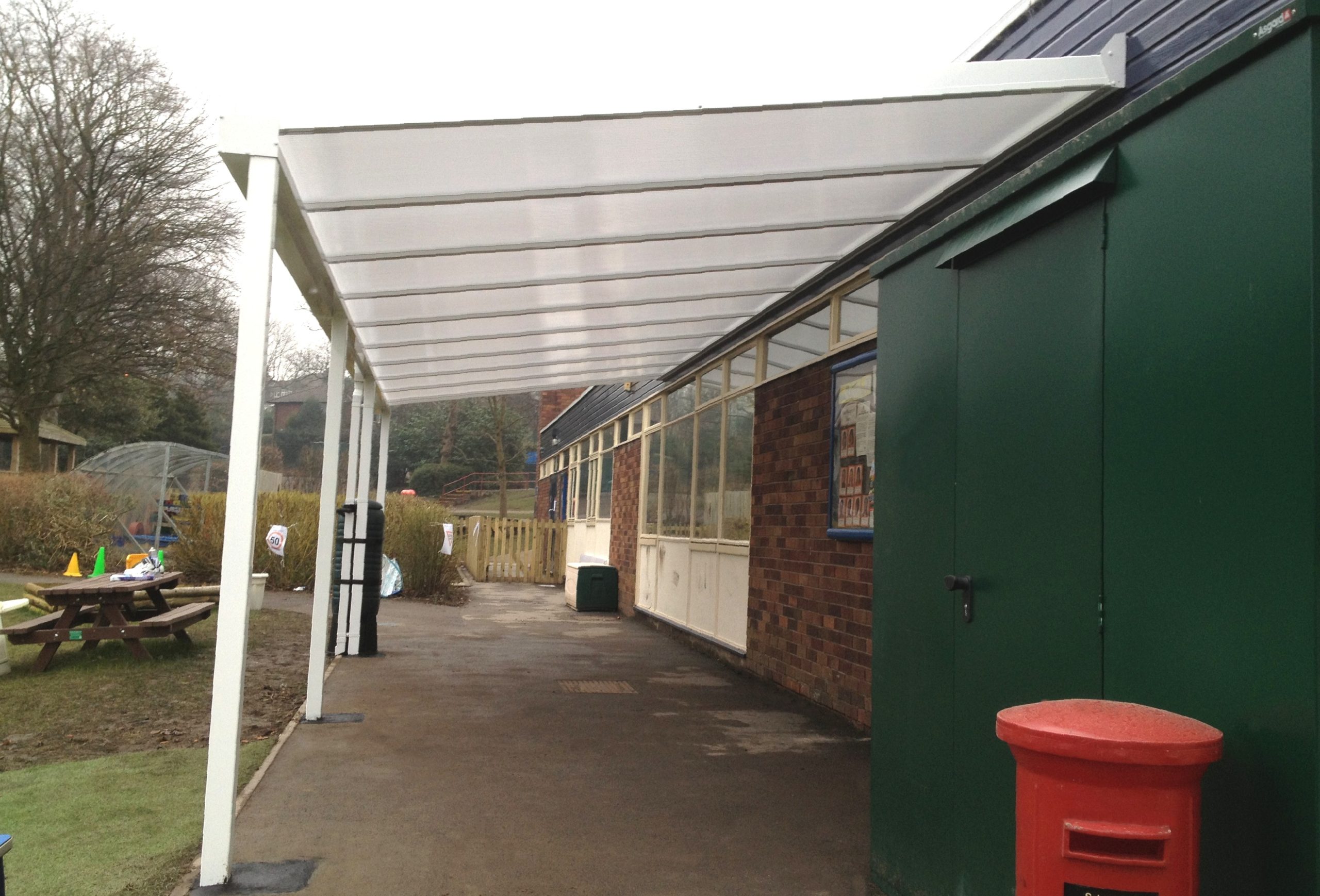 Woodley Primary School, Stockport - Wall Mounted Canopy - Able Canopies