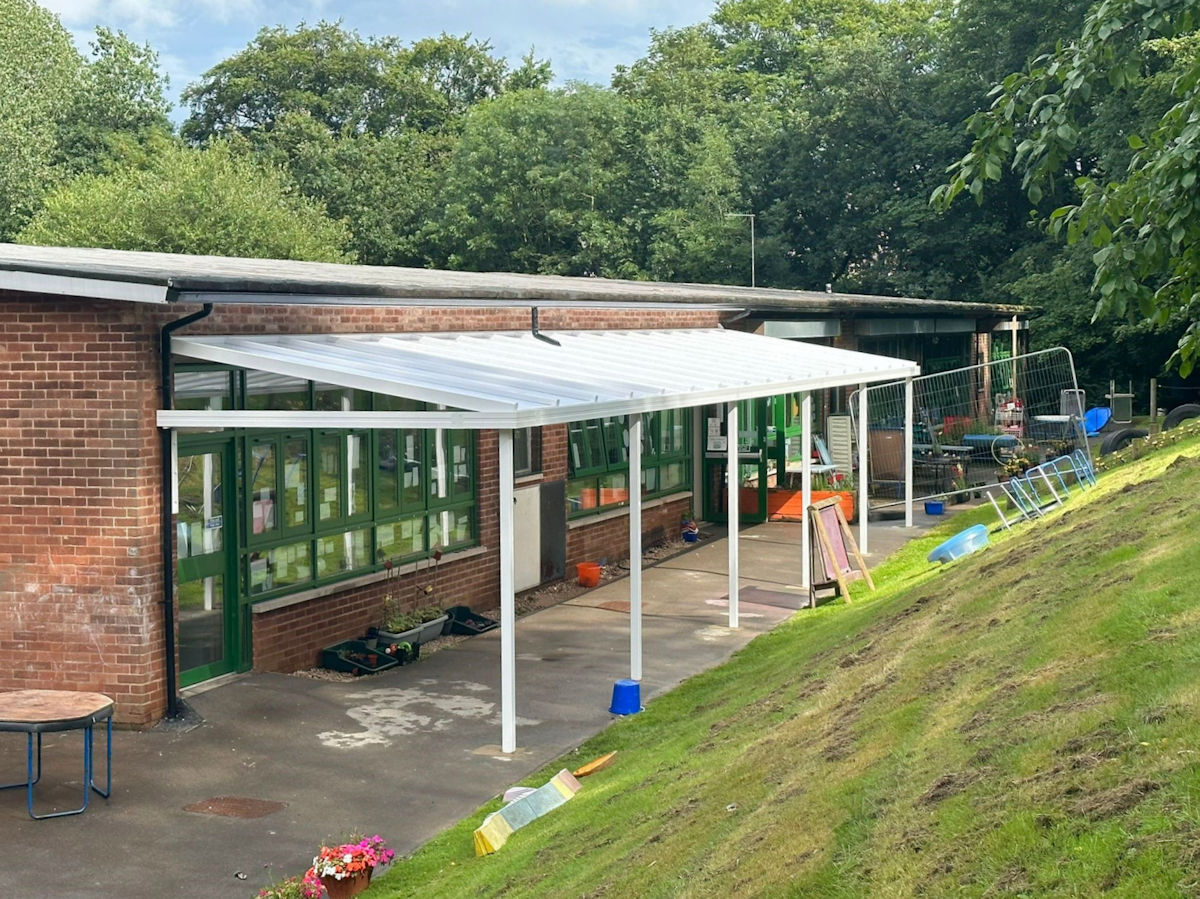 Holt House Infant School & Pre-School, Sheffield - Wall Mounted Canopy